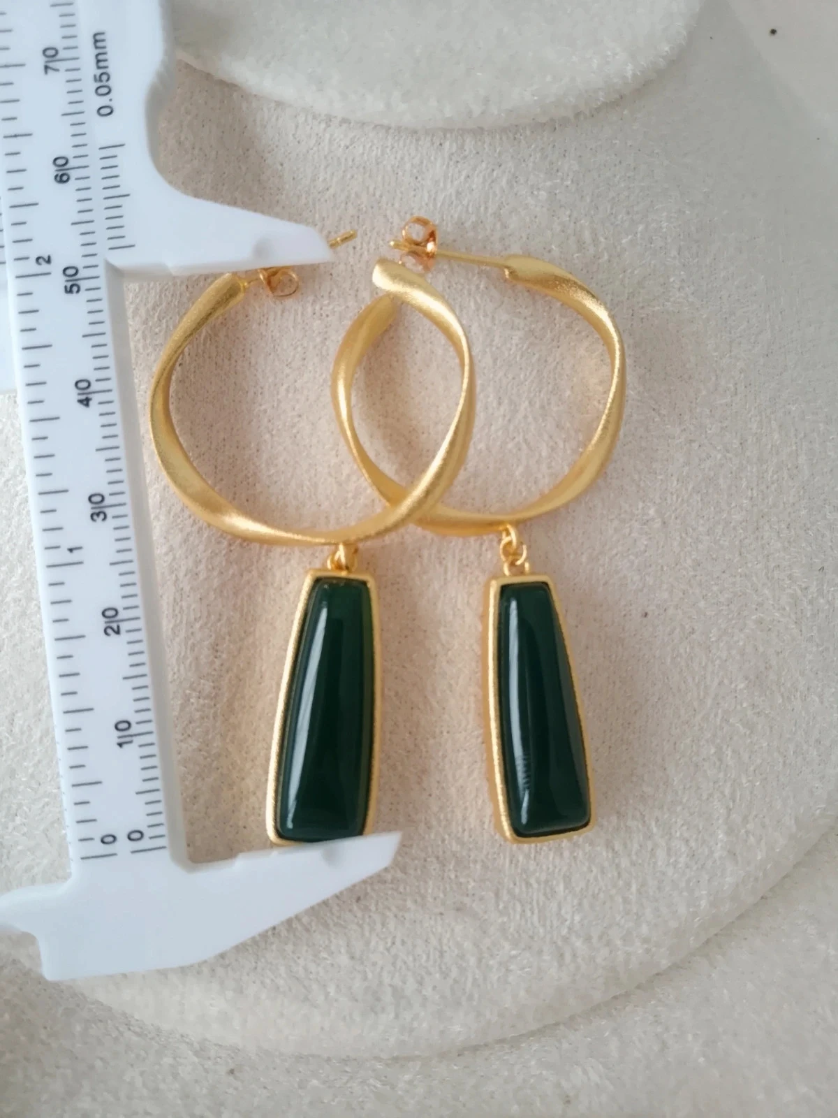 Boucles d'oreilles dorées et pendentifs en verre – photo 2